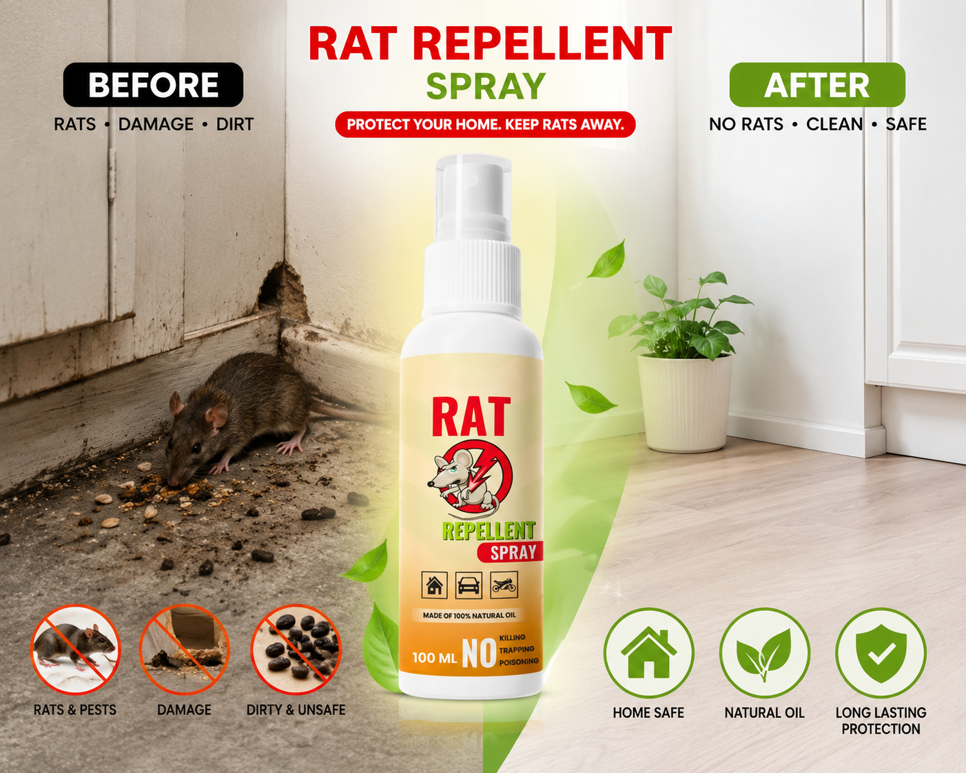 Rat Repellent Spray – Natural Rodent Repellent