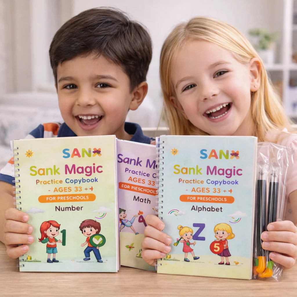 4-in-1 Reusable Kids Practice Book Set