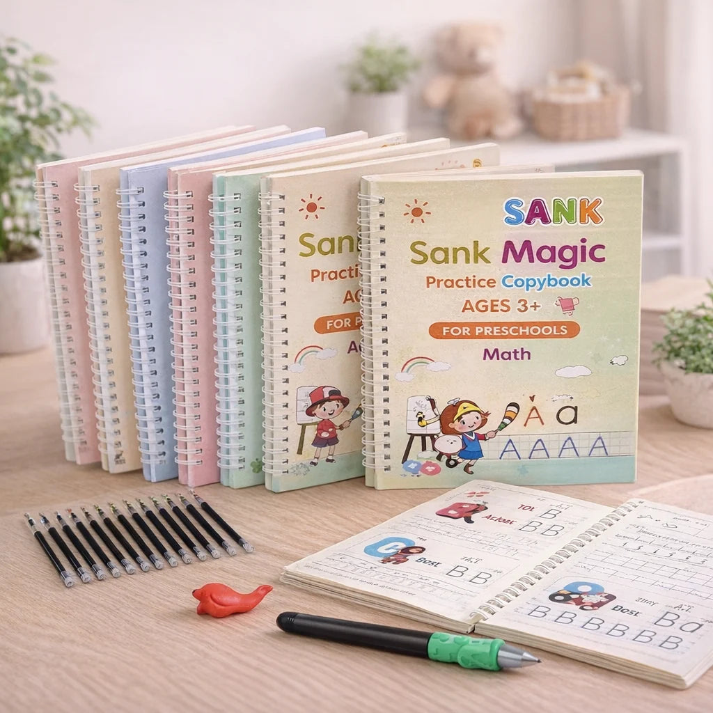 4-in-1 Reusable Kids Practice Book Set
